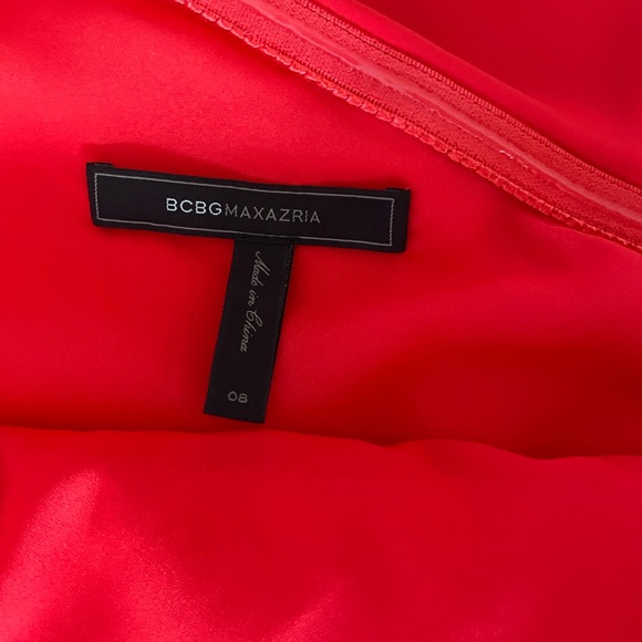 BCBG MaxAzria Red Ruffle One Shoulder Mini Dress - size 8 - Picture 9 of 9